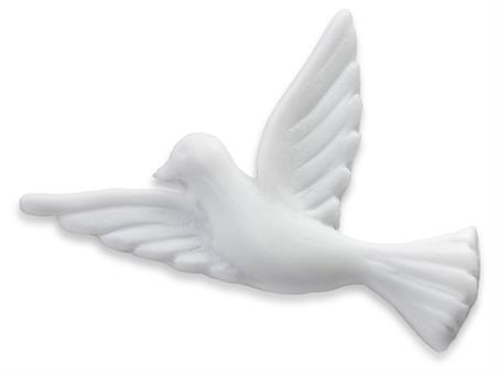 Pigeon made of wax 
white 