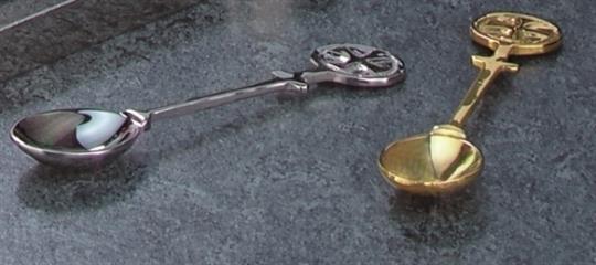 Spoon for incense, brass nickel-plated 